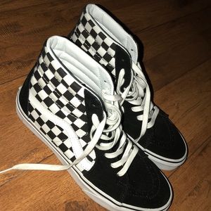🖤🏁NEW high-top checkered vans
